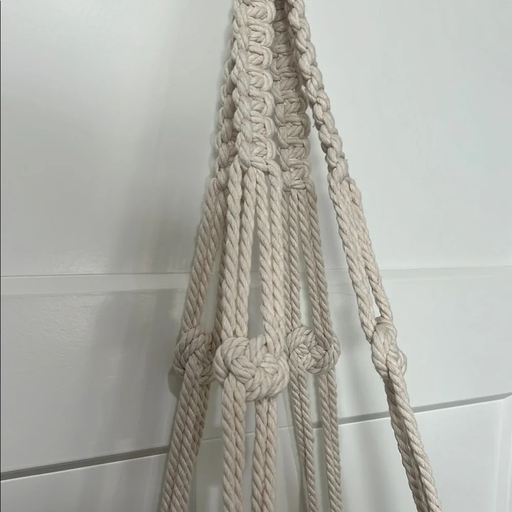 Macrame Hanging Shelf - Cream and Brown